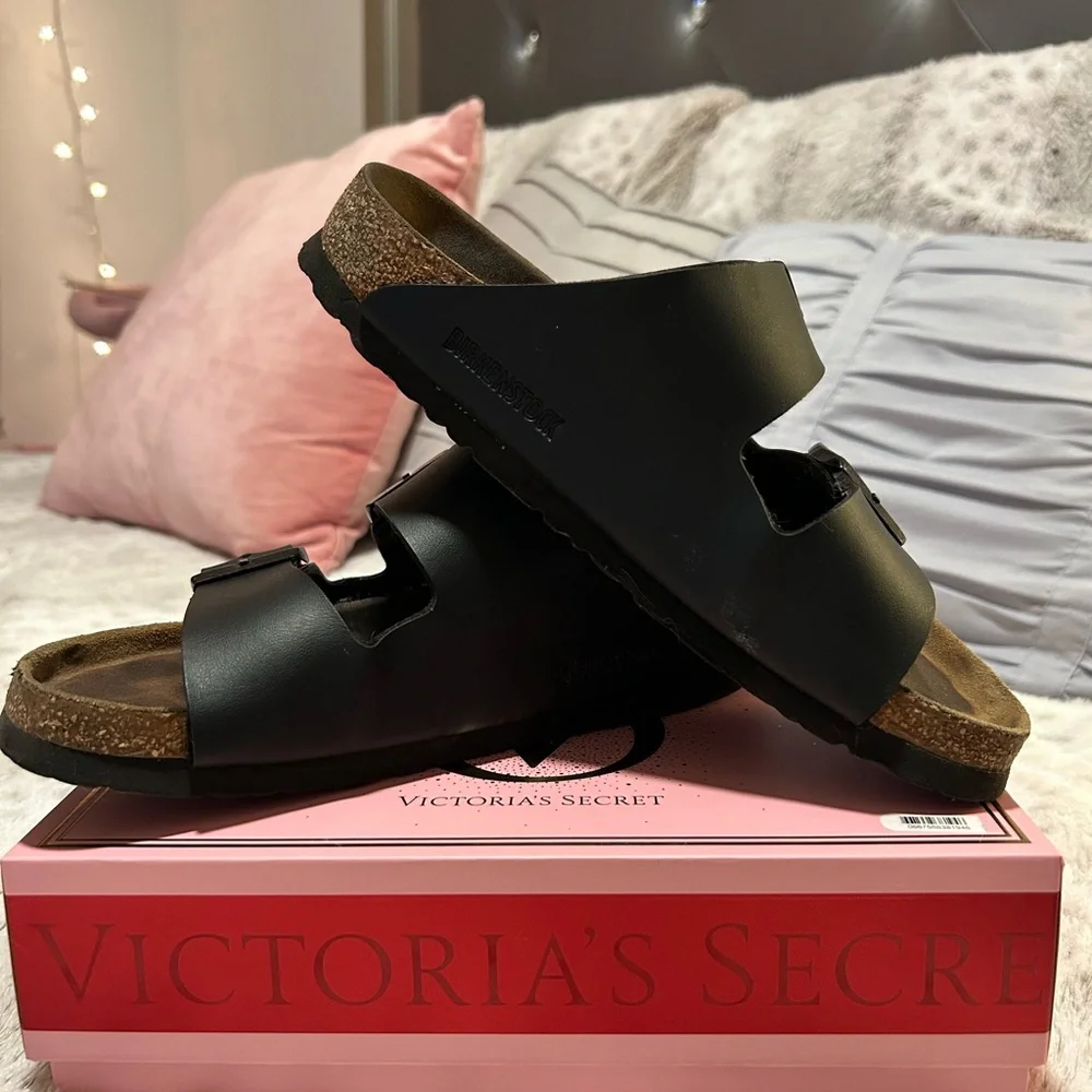 Birkenstock Black Arizona Two-Strap Sandals